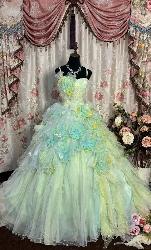 A Line Spaghetti Straps Long Princess Dress, Formal Evening Gowns     S6860