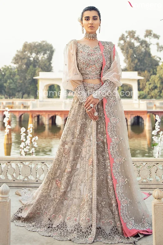 Premium Designer Silver Lehnga Choli Bridal Dress #BN876