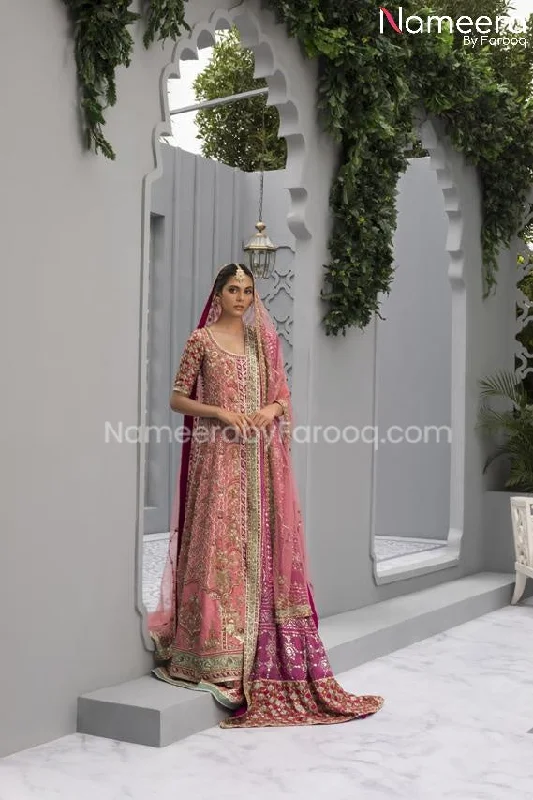 Pakistani Pishwas Lehenga Dupatta Bridal Dress #BS577