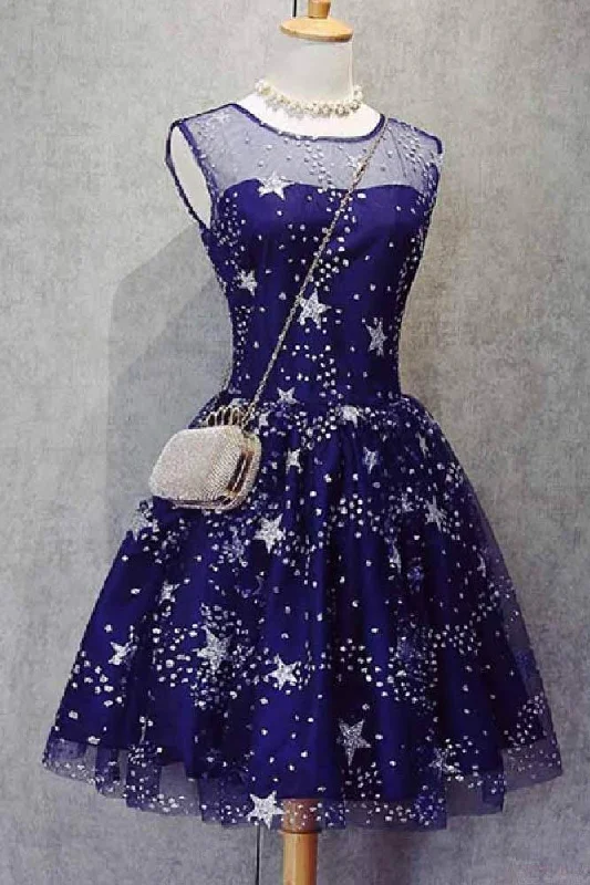 A Line Knee Length Beading Royal Blue Homecoming Dresses Short Bling Prom Dresses WK627 A Line Knee Length Beading Royal Blue Homecoming Dresses Short Bling Prom Dresses WK627