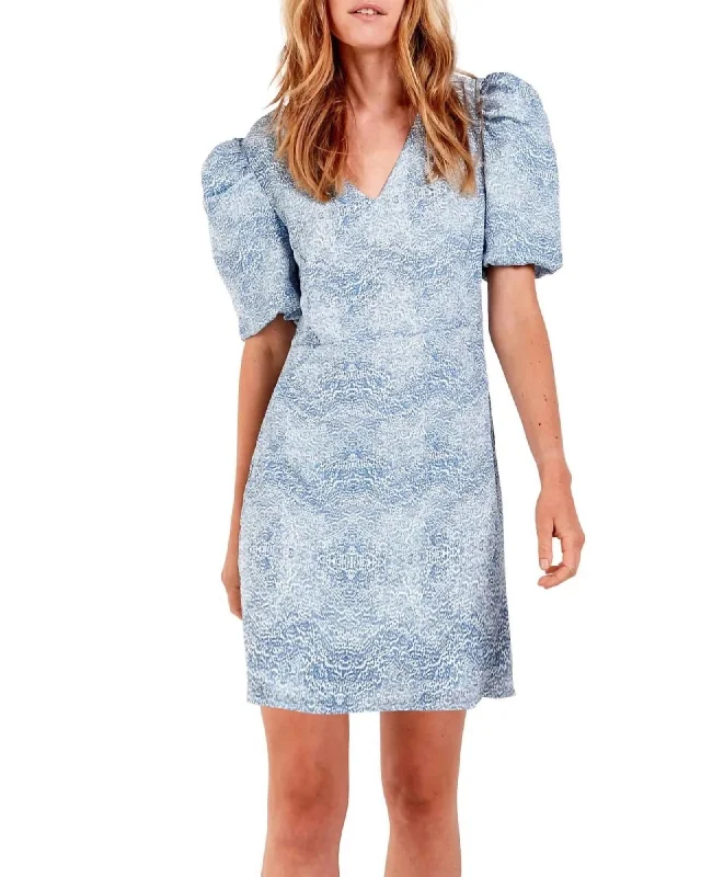 Ischia Print Dress in Blue | Blue