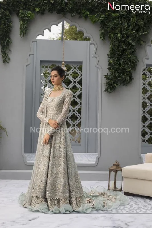 Long Tail Lehenga with Pishwas Dress for Bride #BS579