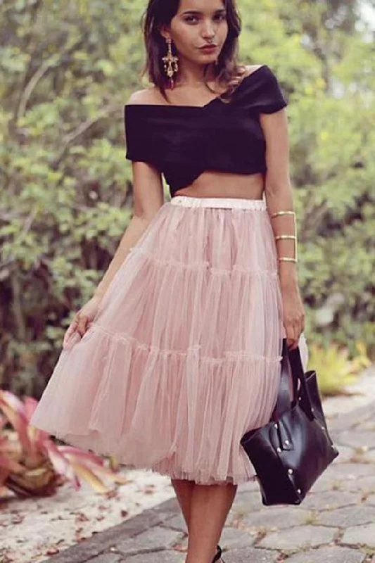 A Line Two Pieces Black and Pink Cheap Off the Shoulder Tulle Homecoming Dresses WK879 A Line Two Pieces Black and Pink Cheap Off the Shoulder Tulle Homecoming Dresses WK879