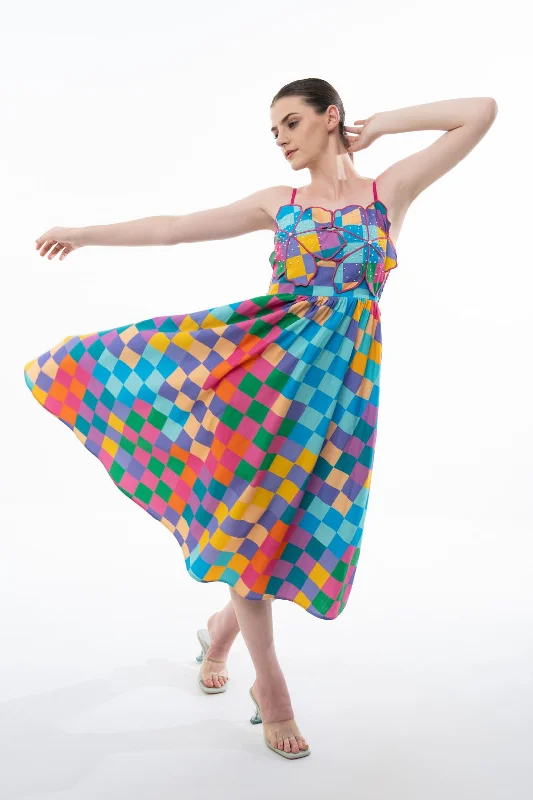 PEARL-DECORATED FLOWER DRESS