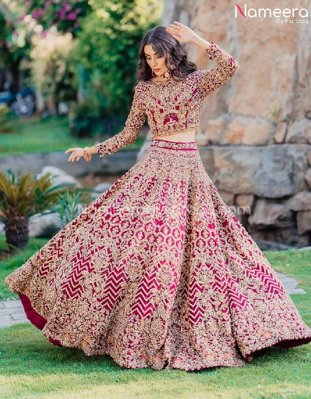 Traditional Bridal Lehenga Choli Pakistani Dress #BS596