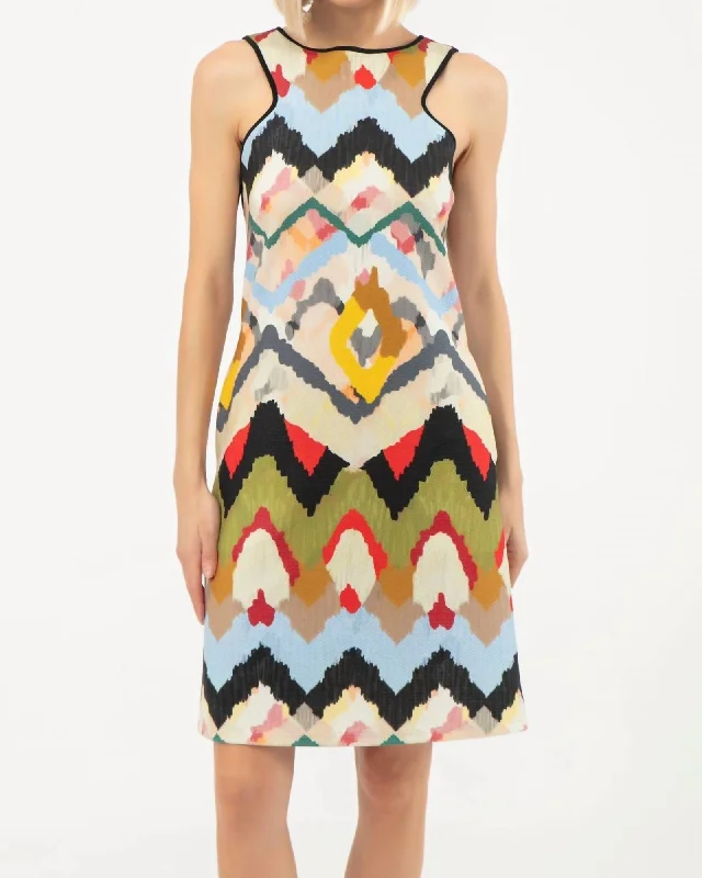 Short Sleeveless Fresco Halter Dress in Reggae | Reggae