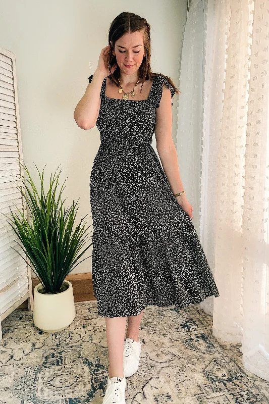 Smocked Ruffle Sleeve Dress
