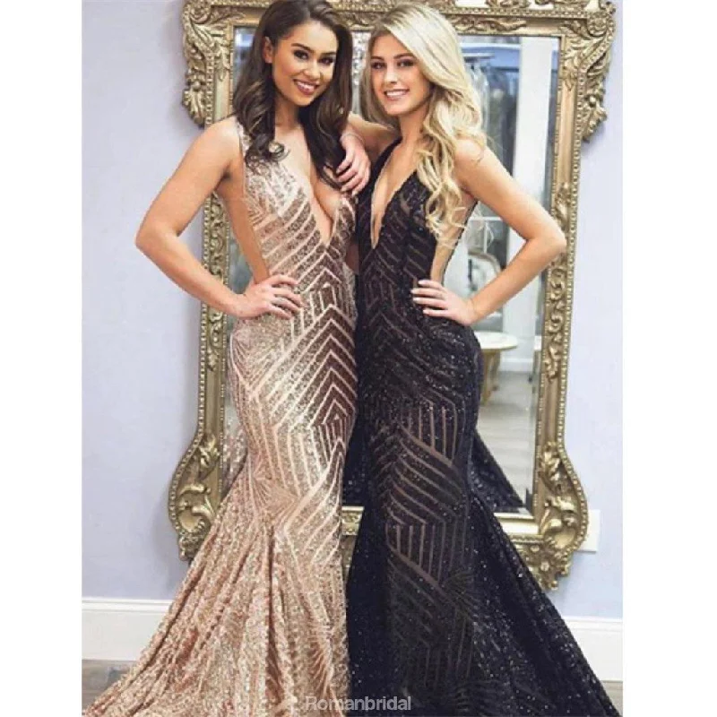 Mermaid Sexy Deep V-neck Backless sequins evening dresses, Popular long prom dresses, PD0105 Mermaid Sexy Deep V-neck Backless sequins evening dresses, Popular long prom dresses, PD0105