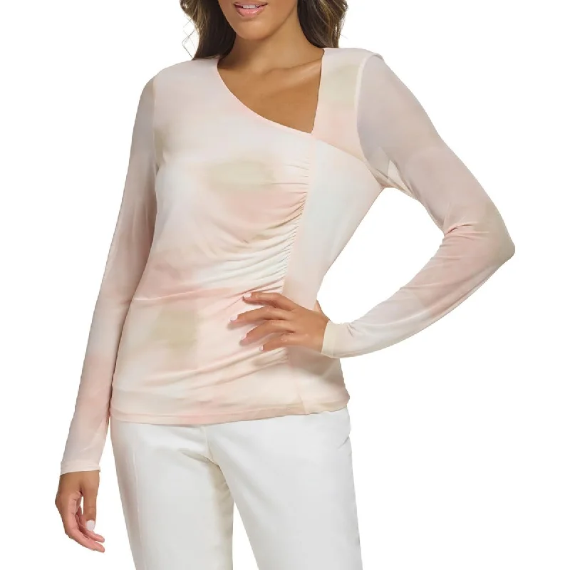 Calvin Klein Womens Career Office Blouse Feminine Pastel Blouse