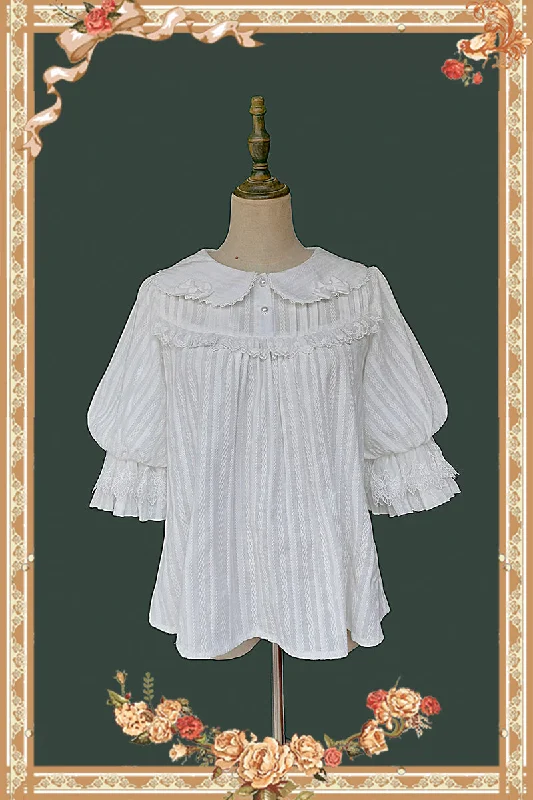 Infanta~Doll Lolita Cotton Short Sleeve Blouse Soft Knit Blouse
