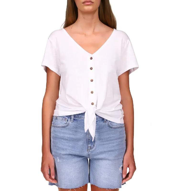 Sanctuary Womens Side Tie Cotton Blouse Boho Chic Blouse