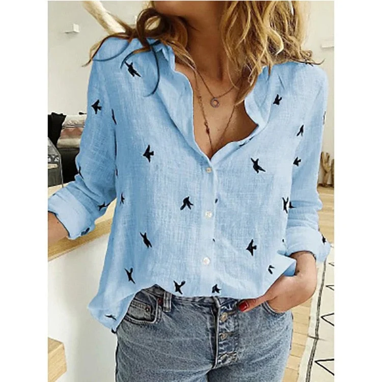 Birds Print Blue