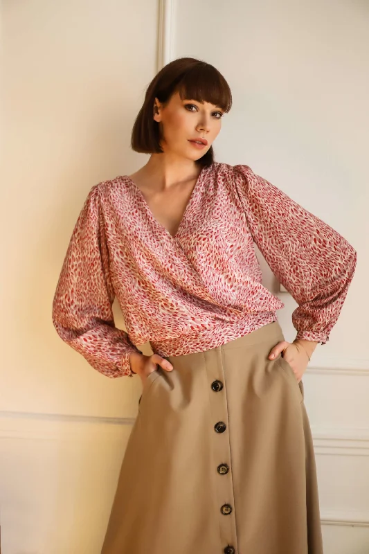 Enteliér Silk Blouse Laurel Burgundy