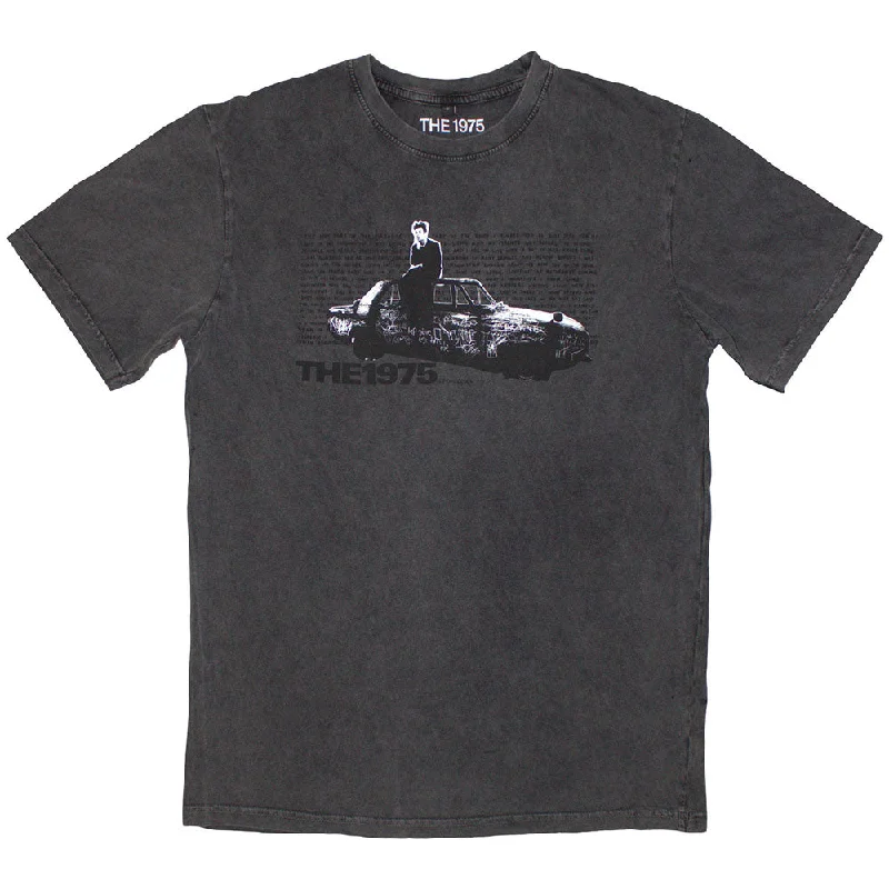 The 1975 | Official Stone Wash Band T-Shirt | Car Photo Stone Wash Polka Dot Checkered Tartan The 1975 | Official Stone Wash Band T-Shirt | Car Photo Stone Wash Polka Dot Checkered Tartan