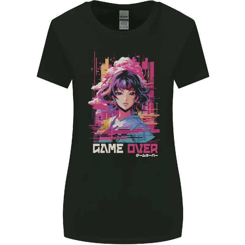 Anime Game Over Video Games Womens Wider Cut T-Shirt Iron Safe Non-Iron Wrinkle Free Anime Game Over Video Games Womens Wider Cut T-Shirt Iron Safe Non-Iron Wrinkle Free