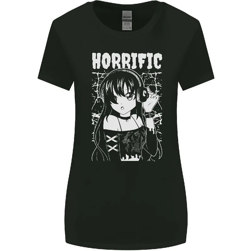 Anime Horrific Womens Wider Cut T-Shirt Cashmere Blend Cotton Blend Poly Blend