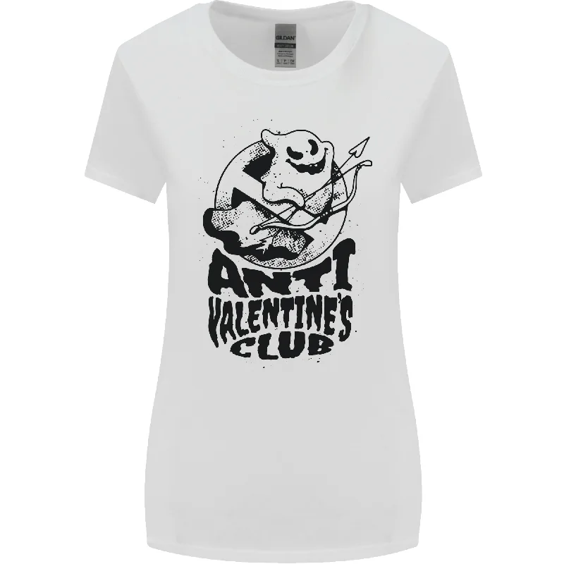 Anti Valentines Club Romance Single Day Womens Wider Cut T-Shirt Welt Pockets Slit Pockets Flap Pockets Anti Valentines Club Romance Single Day Womens Wider Cut T-Shirt Welt Pockets Slit Pockets Flap Pockets