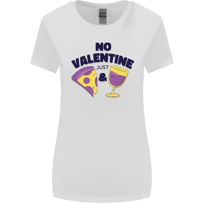 Anti Valentines Day Just Pizza & Wine Womens Wider Cut T-Shirt Collared Crew Neck Turtle Neck Anti Valentines Day Just Pizza & Wine Womens Wider Cut T-Shirt Collared Crew Neck Turtle Neck
