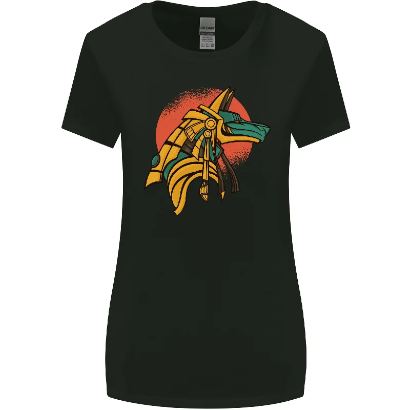 Anubis Ancient Egypt Egyptian God Mythology Womens Wider Cut T-Shirt Beaded Sequined Faux Fur Anubis Ancient Egypt Egyptian God Mythology Womens Wider Cut T-Shirt Beaded Sequined Faux Fur