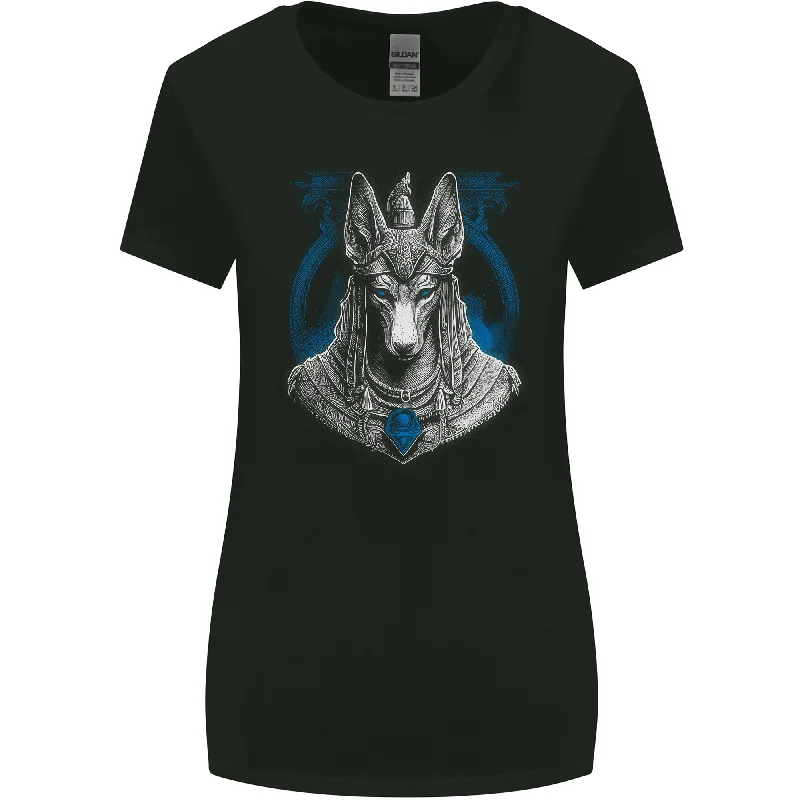 Anubis God of the Dead Ancient Egypt Myth Womens Wider Cut T-Shirt Mesh Blend Leather Blend Suede Blend Anubis God of the Dead Ancient Egypt Myth Womens Wider Cut T-Shirt Mesh Blend Leather Blend Suede Blend
