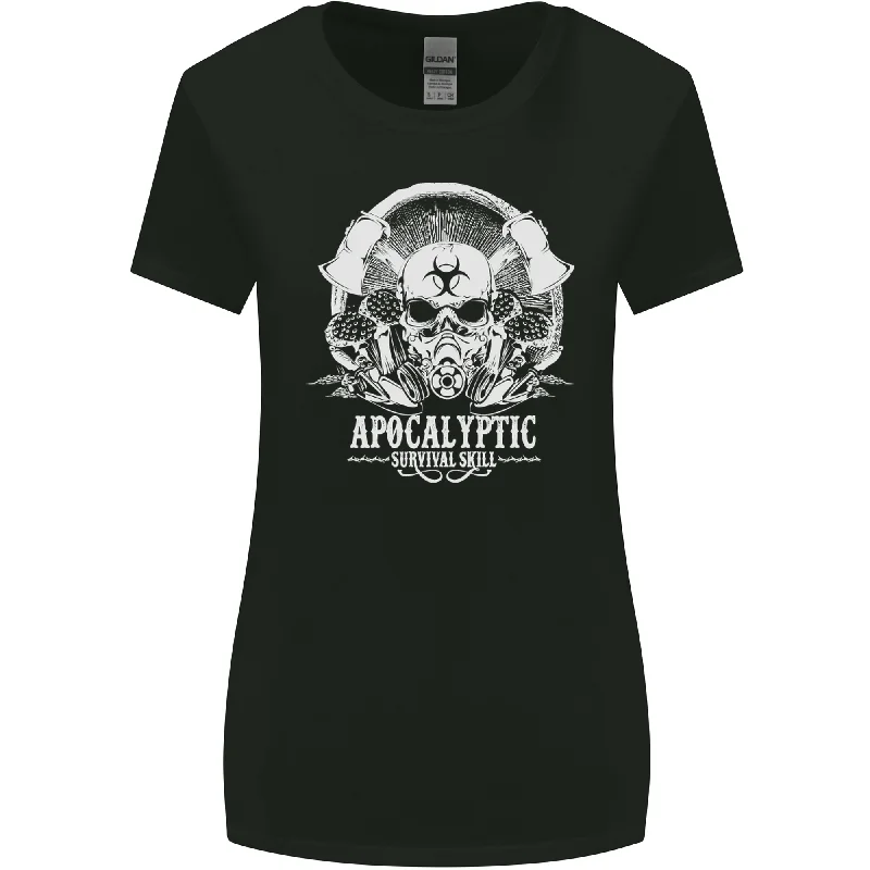 Apocalyptic Survival Skill Skull Gaming Womens Wider Cut T-Shirt Welt Pockets Slit Pockets Flap Pockets Apocalyptic Survival Skill Skull Gaming Womens Wider Cut T-Shirt Welt Pockets Slit Pockets Flap Pockets