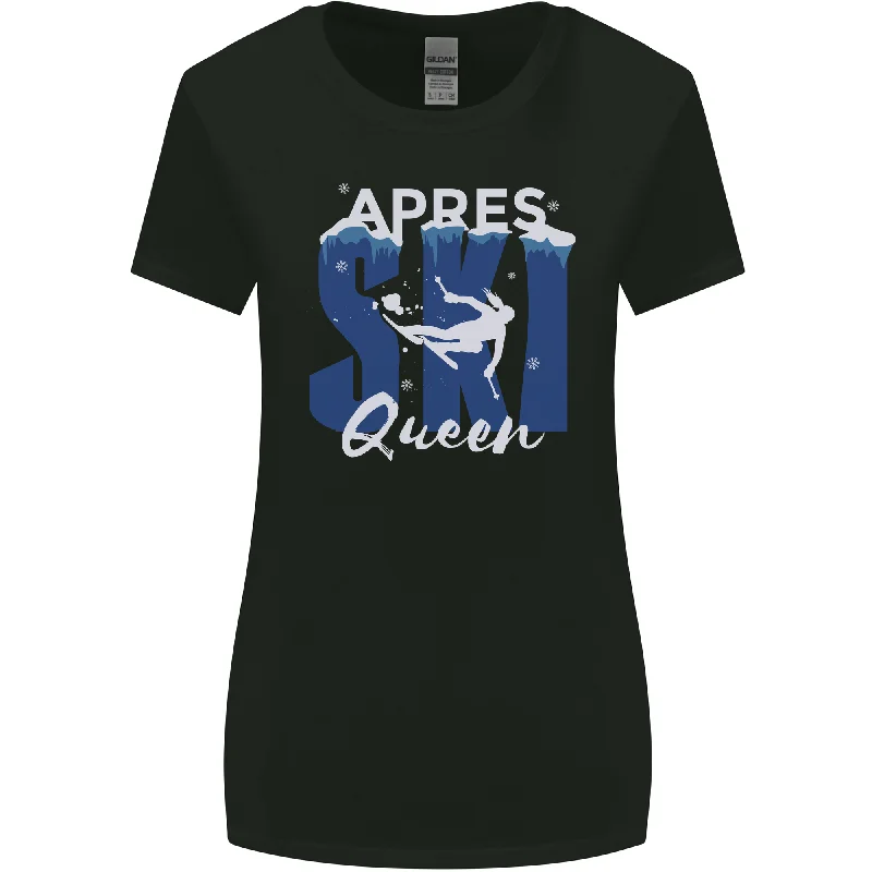 Apres Ski Queen Skiing Winter Sports Womens Wider Cut T-Shirt Real Fur Shearling Chenille Apres Ski Queen Skiing Winter Sports Womens Wider Cut T-Shirt Real Fur Shearling Chenille