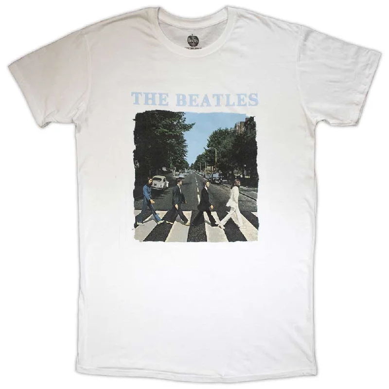 The Beatles | Ladies Official Band T-Shirt Dress | Abbey Road & Logo Notch Collar Peter Pan Collar Cowl Neck The Beatles | Ladies Official Band T-Shirt Dress | Abbey Road & Logo Notch Collar Peter Pan Collar Cowl Neck
