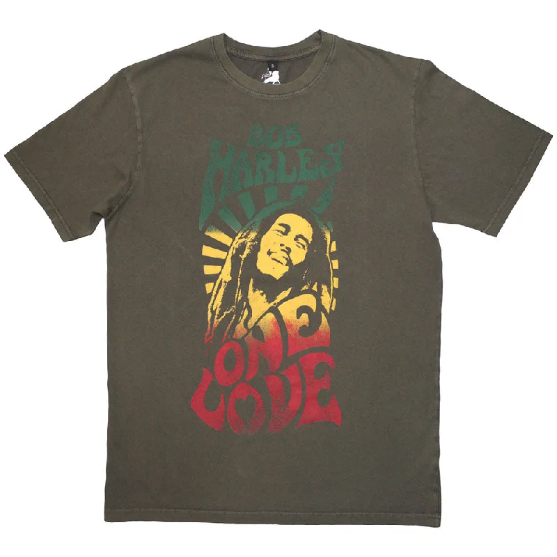 Bob Marley | Official Stone Wash Band T-Shirt | One Love Gradient Stone Wash Satin Blend Silk Blend Wool Blend Bob Marley | Official Stone Wash Band T-Shirt | One Love Gradient Stone Wash Satin Blend Silk Blend Wool Blend