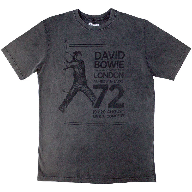 David Bowie | Official Stone Wash Band T-Shirt | Rainbow Theatre Stone Wash Hooded Caped Shawl Collar David Bowie | Official Stone Wash Band T-Shirt | Rainbow Theatre Stone Wash Hooded Caped Shawl Collar