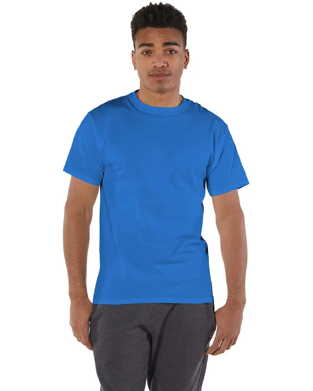 Champion Cotton T-Shirt | Royal Blue Boxy Fit Fitted Loose