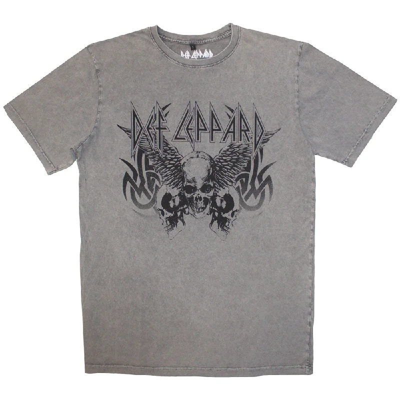 Def Leppard | Official Stone Wash Band T-Shirt | Tribal Skull Stone Wash Fleece Nylon Spandex Def Leppard | Official Stone Wash Band T-Shirt | Tribal Skull Stone Wash Fleece Nylon Spandex
