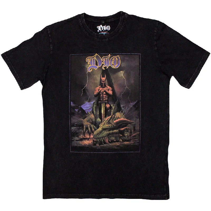 Dio | Official Stone Wash Band T-Shirt | Killing The Dragon Stone Wash Beaded Sequined Faux Fur Dio | Official Stone Wash Band T-Shirt | Killing The Dragon Stone Wash Beaded Sequined Faux Fur