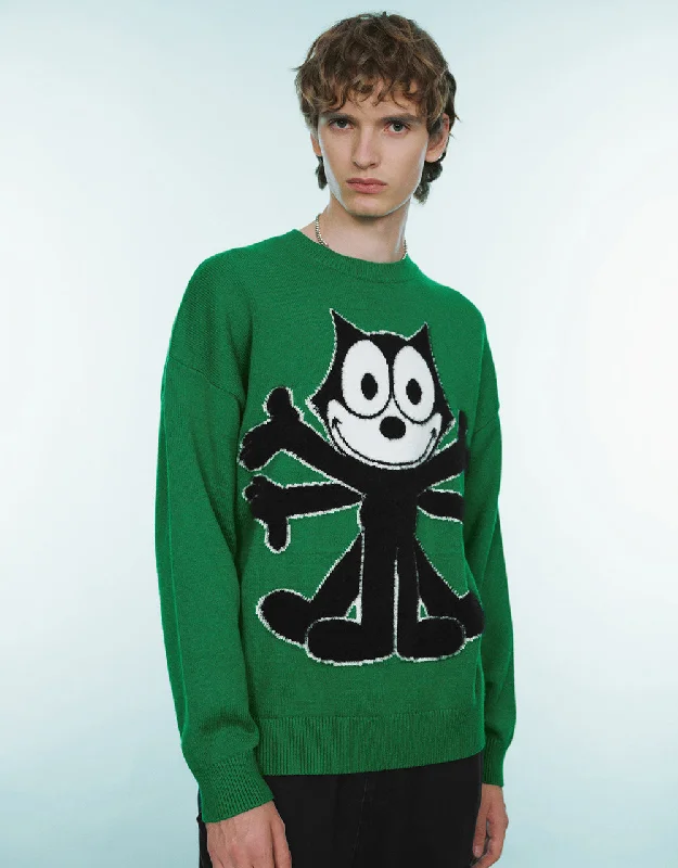 Felix the Cat Knitted T-Shirt Casual Formal Business