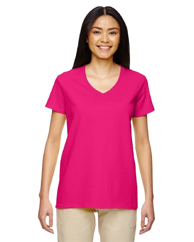 Gildan Ladies Heavy Cotton 5.3 oz. V-Neck T-Shirt | Heliconia Mesh Fabric Canvas Fabric Denim Fabric Gildan Ladies Heavy Cotton 5.3 oz. V-Neck T-Shirt | Heliconia Mesh Fabric Canvas Fabric Denim Fabric