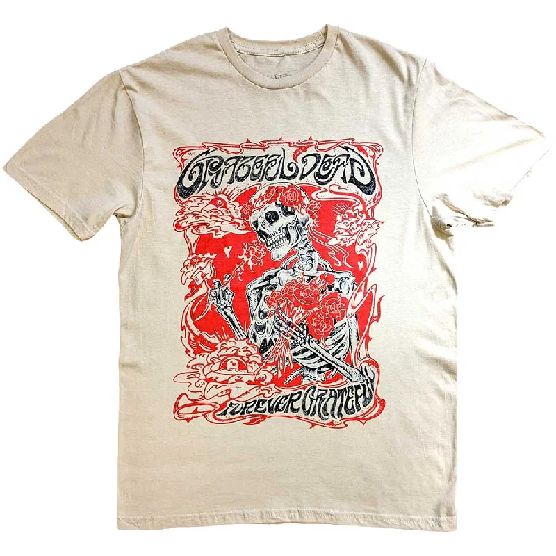 Grateful Dead | Official Band T-Shirt | Forever Red Frame Ribbed T-Shirt High Neck Heavyweight Grateful Dead | Official Band T-Shirt | Forever Red Frame Ribbed T-Shirt High Neck Heavyweight