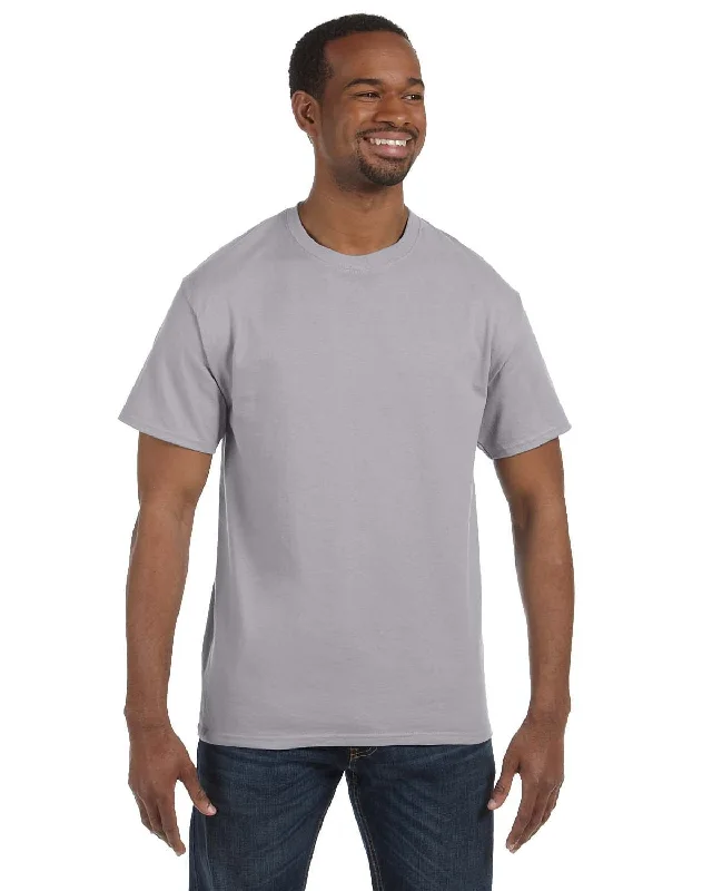 Hanes Authentic-T T-shirt | Oxford Gray Basic T-Shirt Crew Neck Short Sleeve