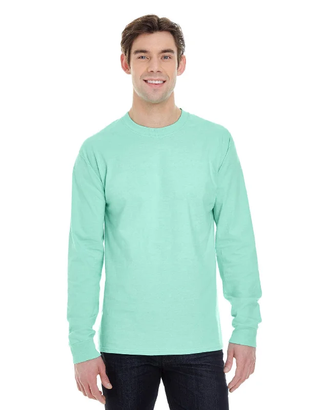 Hanes Long Sleeve Beefy-T T-Shirt | Clean Mint Terry Blend Velvet Blend Canvas Blend Hanes Long Sleeve Beefy-T T-Shirt | Clean Mint Terry Blend Velvet Blend Canvas Blend