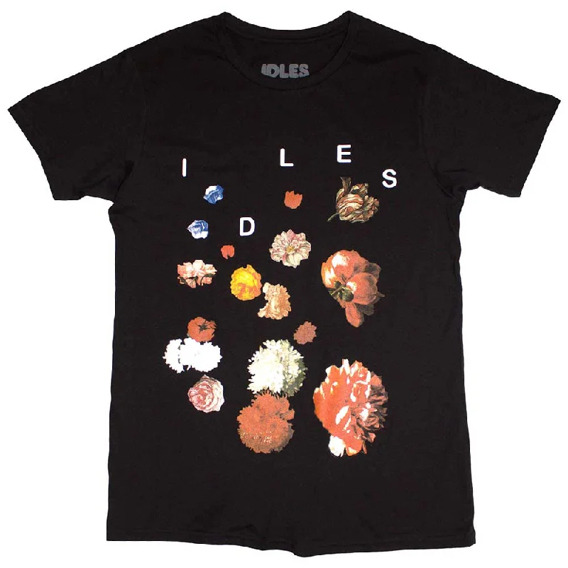 Idles | Official Band T-Shirt | Flowers Solid Print Embellished