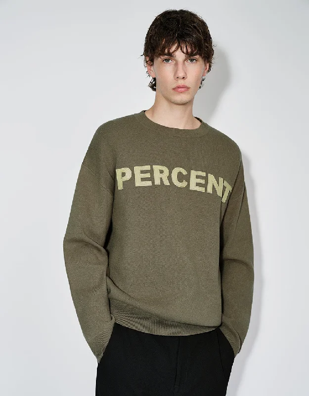 Letter Printed Knitted T-Shirt Mesh Canvas Denim