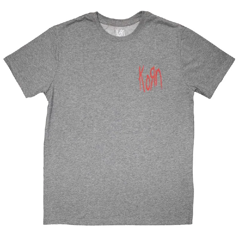 Korn Unisex | Official Band T-Shirt | Mini Red Logo Zippered Front Buttoned Front Snap Front Korn Unisex | Official Band T-Shirt | Mini Red Logo Zippered Front Buttoned Front Snap Front
