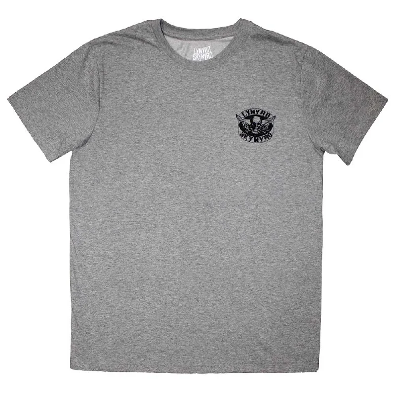 Lynyrd Skynyrd | Official Band T-Shirt | Mini Biker Patch Logo Mono Print Jacquard Patchwork Lynyrd Skynyrd | Official Band T-Shirt | Mini Biker Patch Logo Mono Print Jacquard Patchwork