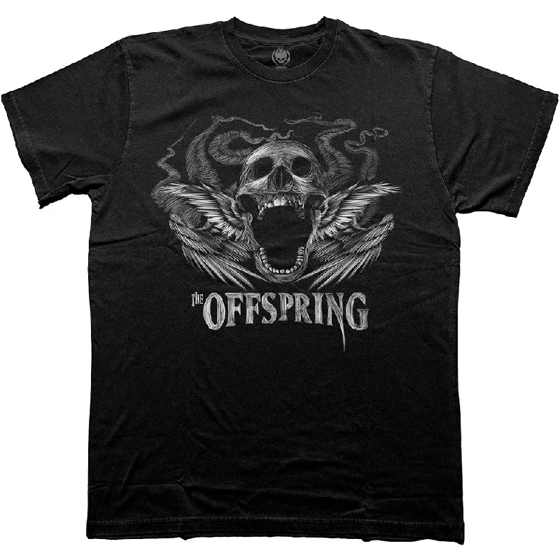 The Offspring | Official Band T-Shirt | Feathered Winged Skull Mesh Blend Leather Blend Suede Blend The Offspring | Official Band T-Shirt | Feathered Winged Skull Mesh Blend Leather Blend Suede Blend