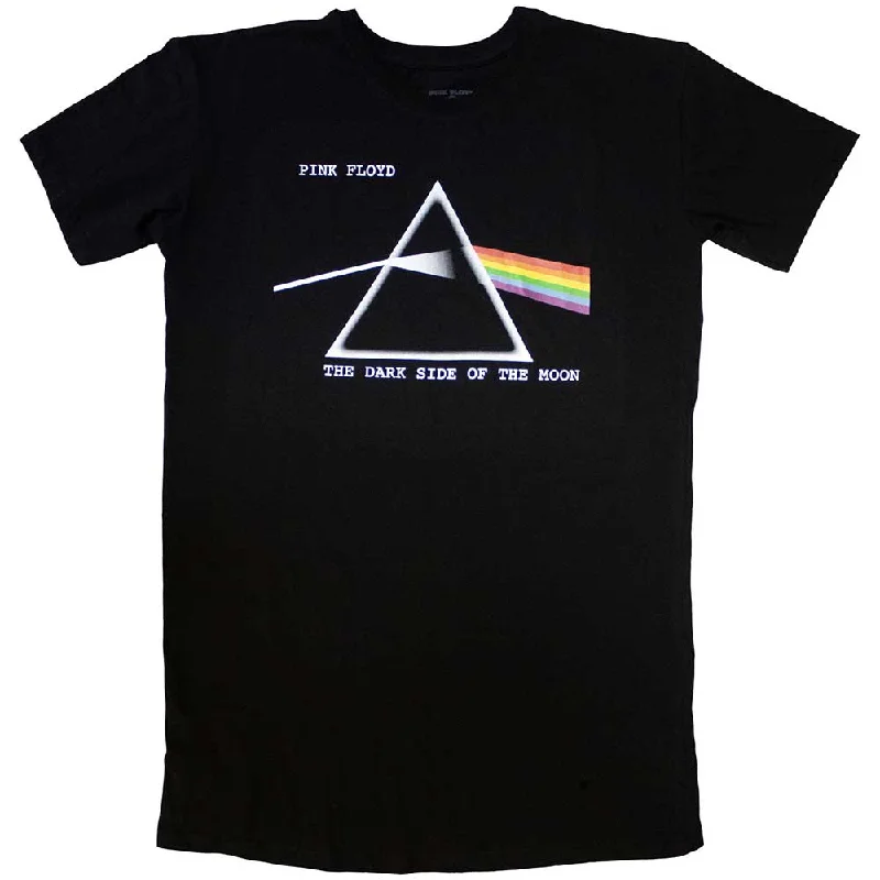 Pink Floyd | Ladies Official Band T-Shirt Dress | Dark Side Of The Moon Courier Fitted T-Shirt Seamless Stretchy Pink Floyd | Ladies Official Band T-Shirt Dress | Dark Side Of The Moon Courier Fitted T-Shirt Seamless Stretchy