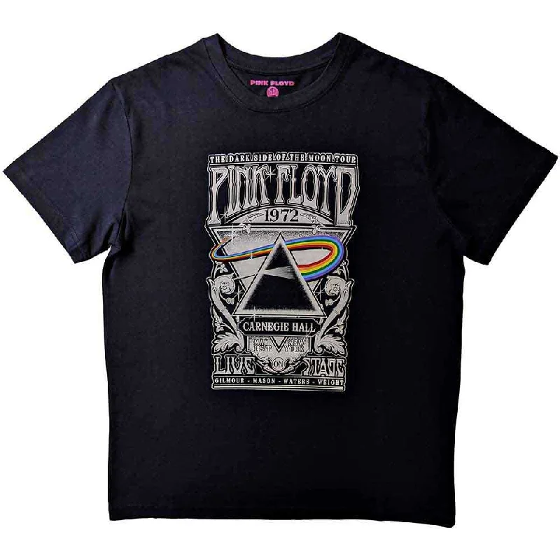 Pink Floyd | Official Kids Band T-Shirt | Carnegie Hall Poster Hooded Caped Shawl Collar Pink Floyd | Official Kids Band T-Shirt | Carnegie Hall Poster Hooded Caped Shawl Collar