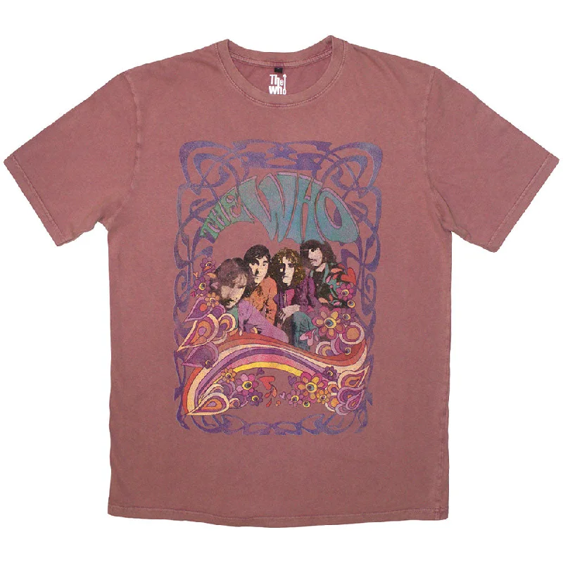 The Who | Official Stone Wash Band T-Shirt | Psych Floral Stone Wash Fleece Fabric Down Fabric Feather Fabric The Who | Official Stone Wash Band T-Shirt | Psych Floral Stone Wash Fleece Fabric Down Fabric Feather Fabric