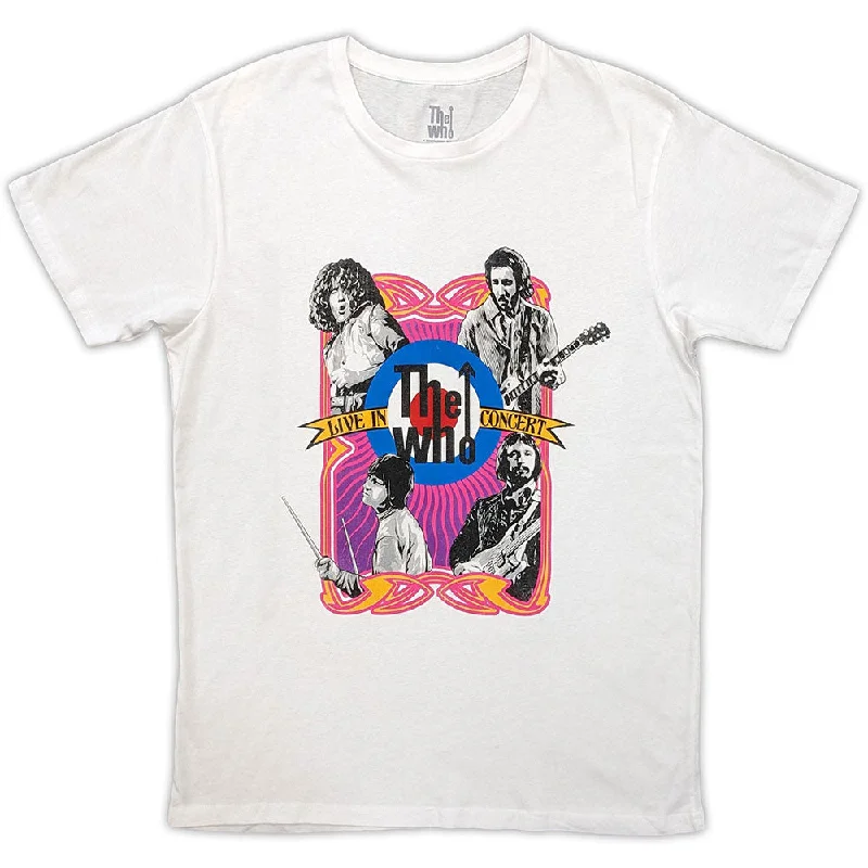The Who | Official Band T-Shirt | In Concert Target Logo Chenille Blend Fleece Blend Nylon Blend The Who | Official Band T-Shirt | In Concert Target Logo Chenille Blend Fleece Blend Nylon Blend