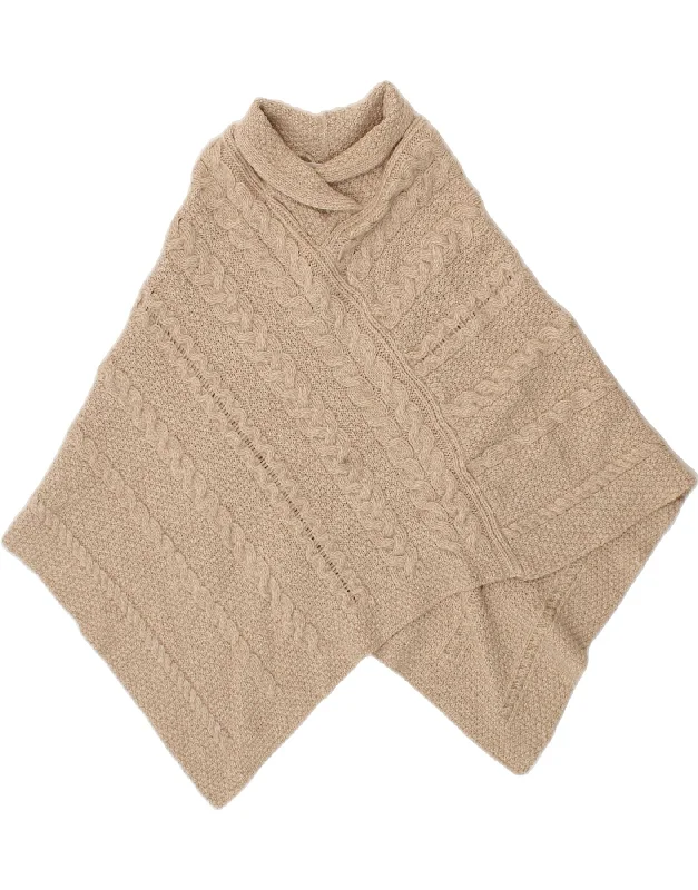 ARANCRAFTS Womens Asymmetric Poncho Jumper UK 14 Medium Beige Merino Wool Faux Fur Fabric Real Fur Fabric Shearling Fabric ARANCRAFTS Womens Asymmetric Poncho Jumper UK 14 Medium Beige Merino Wool Faux Fur Fabric Real Fur Fabric Shearling Fabric