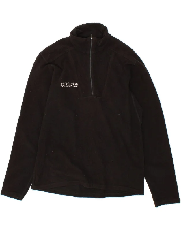 COLUMBIA Womens Zip Neck Fleece Jumper UK 10 Small Black Polyester Mesh Sweater Canvas Denim COLUMBIA Womens Zip Neck Fleece Jumper UK 10 Small Black Polyester Mesh Sweater Canvas Denim