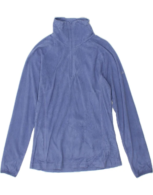 COLUMBIA Womens Zip Neck Fleece Jumper UK 14 Medium Blue Polyester Open Front Closed Front Wrap Front COLUMBIA Womens Zip Neck Fleece Jumper UK 14 Medium Blue Polyester Open Front Closed Front Wrap Front