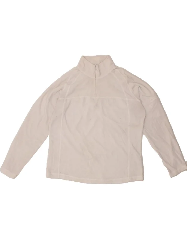 COLUMBIA Womens Zip Neck Fleece Jumper UK 18 XL Off White Polyester Lightweight Heavyweight Midweight COLUMBIA Womens Zip Neck Fleece Jumper UK 18 XL Off White Polyester Lightweight Heavyweight Midweight
